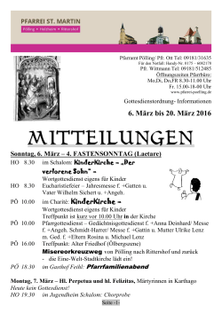 MITTEILUNGEN - Pfarrei Pölling