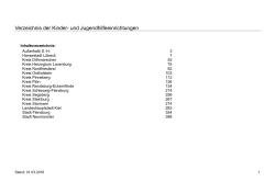 Verzeichnis der Kinder- und Jugendhilfeeinrichtungen