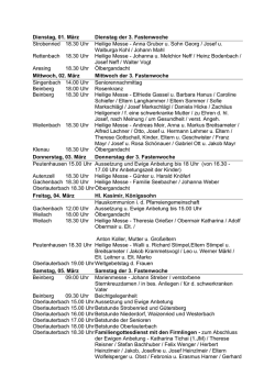 Gottesdienste Aresing / Weilach und Maria Beinberg
