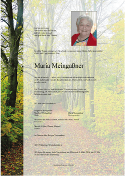 Maria Meingaßner - Bestattung Neumayr