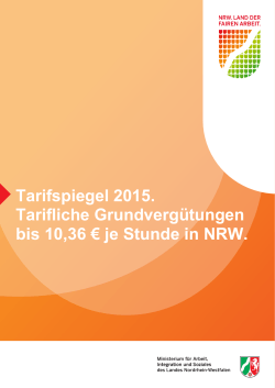 Tarifspiegel 2015 - Tarifregister NRW