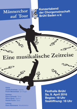Eine musikalische Zeitreise - Chorgemeinschaft Brühl Baden eV