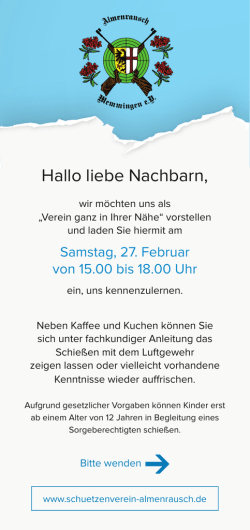 Hallo liebe Nachbarn,
