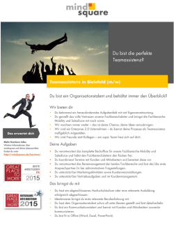Du bist die perfekte Teamassistenz?