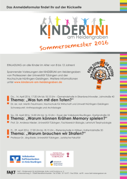 Anmeldeformular - Kinderuni am Heidengraben
