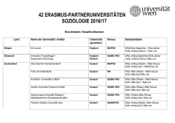 42 Partneruniversitäten - Institut für Soziologie