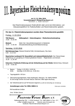 11. Fleischrindersymposium - Fleischrinderverband Bayern e.V.