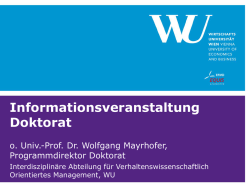 Informationsveranstaltung Doktorat