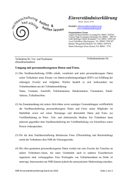 Einverständniserklärung - Der Nachbarschaftsring Bad Aibling