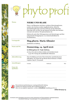 NIERE UND BLASE Mag.pharm. Maria Allmaier Donnerstag, 14