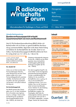 Inhalt - Radiologen Wirtschaftsforum