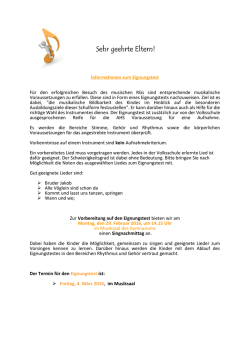 Informationen zum Eignungstest F&uuml;r den erfolgreichen Besuch des