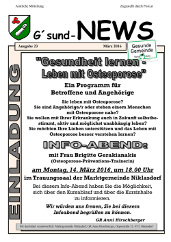 G&acute;sund-NEWS - Marktgemeinde Niklasdorf