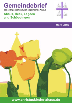 M&auml;rz 2016 - Kirchengemeinde Ahaus