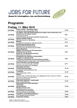 Programm - Jobs for Future Villingen
