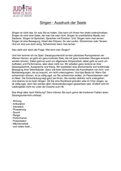 Singen - Ausdruck der Seele