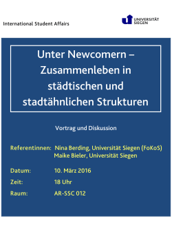 Unter Newcomern – Zusammenleben in