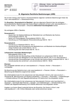 III. Allgemeine Rechtliche Bestimmungen (ARB)