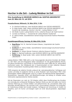 Horcher in die Zeit &ndash; Ludwig Meidner im Exil
