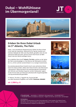 Dubai &ndash; Wohlf&uuml;hloase im &Uuml;bermorgenland!