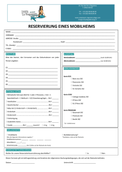 reservierung eines mobilheims