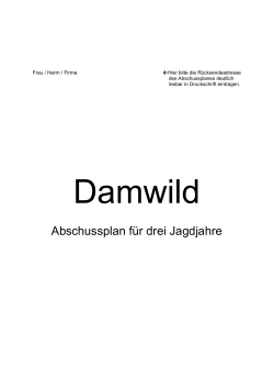 Damwildabschussplan - Landkreis Mecklenburgische Seenplatte