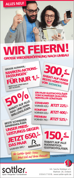 Infos - Sattler Optik & H&ouml;rger&auml;te