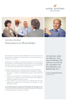 Ambulatorium Rheinfelden - Klinik Schützen Rheinfelden