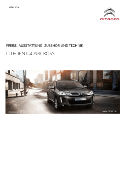 Preisliste Preisliste C4 Aircross