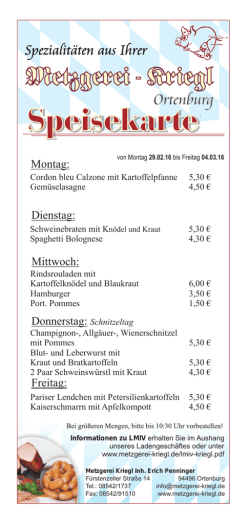 diese Woche - Metzgerei Kriegl