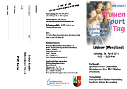 Flyer zum Frauensporttag am 16. April 2016 in Lüchow