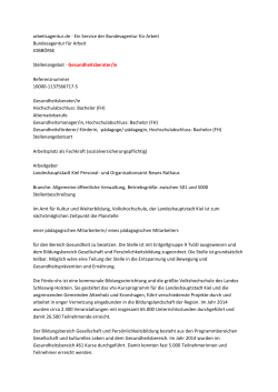 Stellenangebot Gesundheitsberater Kiel