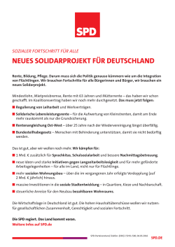 Neues Solidarprojekt für Deutschland