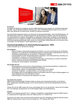 Hochschulpraktikum im Sicherheitsmanagement, 100% (01.03.2016)