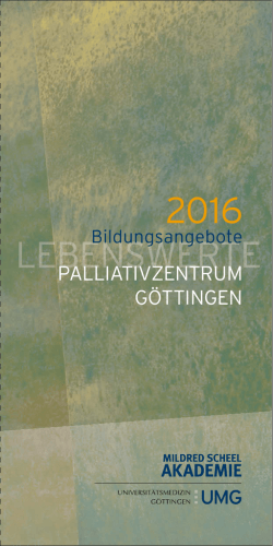 Programmheft Akademie - Palliativzentrum der Universitätsmedizin