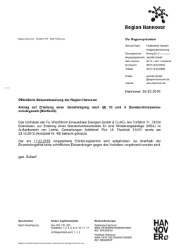 Hannover, 04.03.2016 gez. Scherf