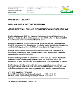 Pressemitteilung &ndash; Gemeindewahlen
