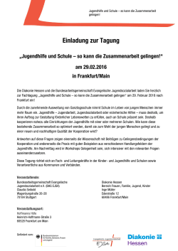 Einladung zur Tagung - Bundesarbeitsgemeinschaft Evangelische