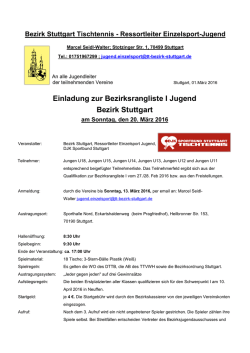 Einladung Bezirksrangliste I