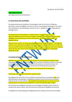 Satzungsentwurf - Bürgerschützenverein Nordkirchen e.V.