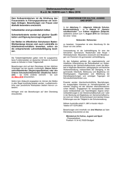 Heft 5 vom 1. M&auml;rz 2016 - Ministerium f&uuml;r Kultus, Jugend und Sport