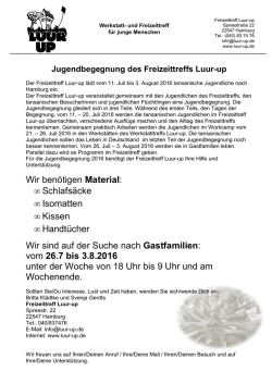 Hilfe und Unterstützung für die Jugendbegegnung im - Luur
