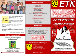 Koetzingue 2015 – Programme Version Finale - Alsace