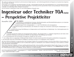 Ingenieur / Techniker TGA (m/w)