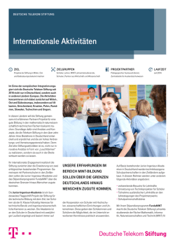 Internationalisierung - Deutsche Telekom Stiftung