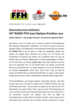 HIT RADIO FFH baut Spitzen