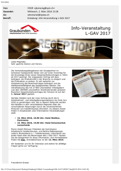 Info-Veranstaltung L-GAV 2017 - hotelleriesuisse Graub&uuml;nden
