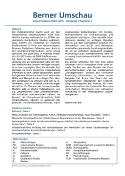 Startausgabe  - Institut für Komplementärmedizin