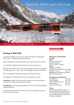 Raclette-Fahrt nach Zermatt - Reisedienst Streit, Walkringen