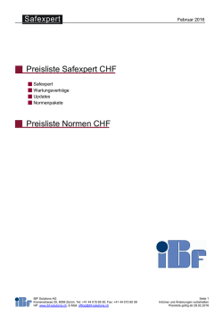 Safexpert Preisliste CHF